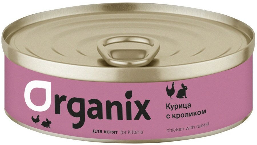 Organix консервы для котят, с кроликом и курицей - 100 г x 24 шт