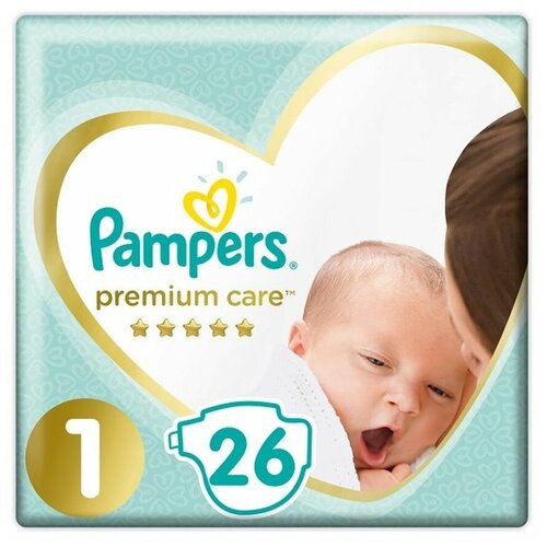 Подгузники PAMPERS Premium Care, размер 1, (2-5кг), 26 шт