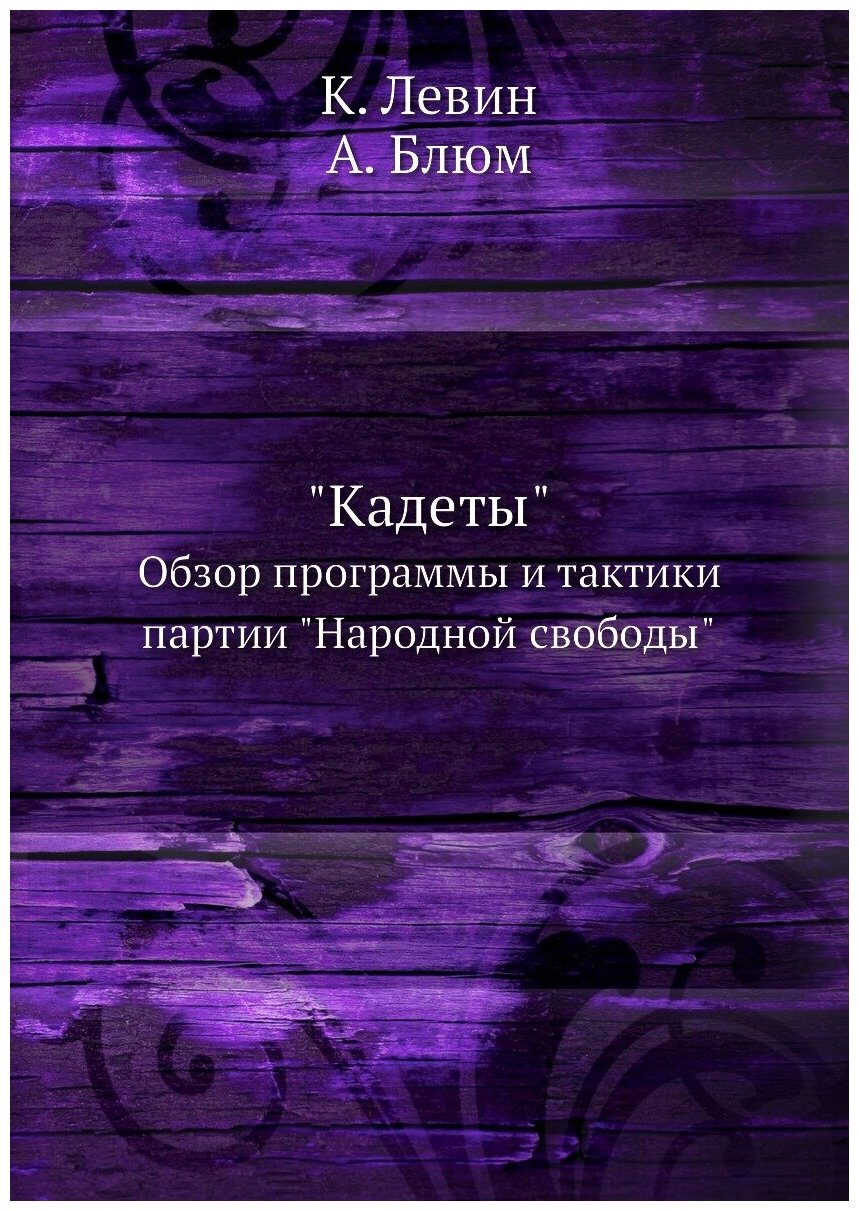 Книга Кадеты, Обзор программы и тактики партии народной Свободы - фото №1