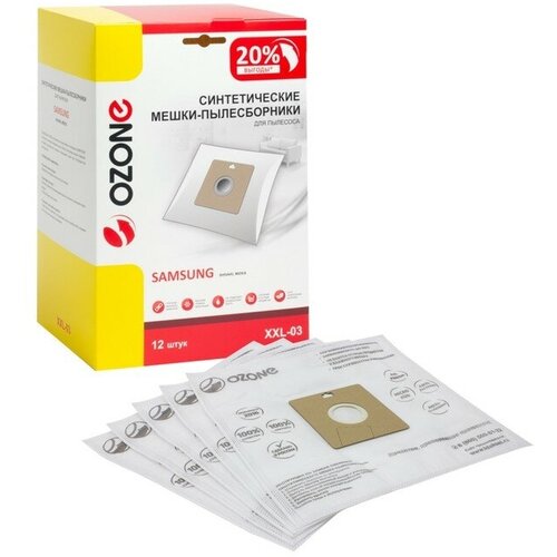 Мешки пылесборники OZONE синтетические многослойные 12 шт SAMSUNG VP-77 909₽