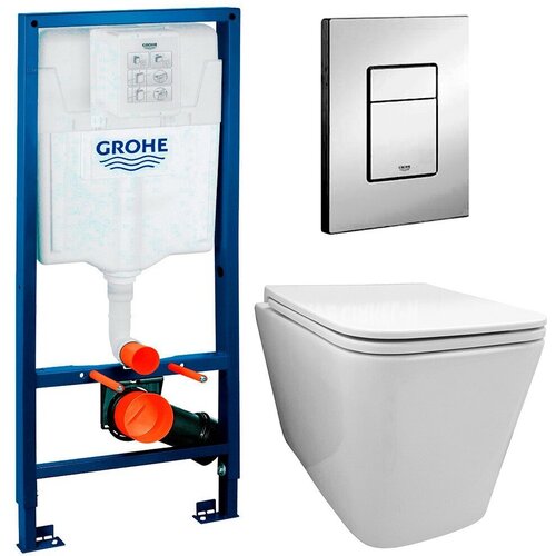 Инсталляция Grohe Rapid SL 38772001 + унитаз Fubini FB002 безободковый с сиденьем