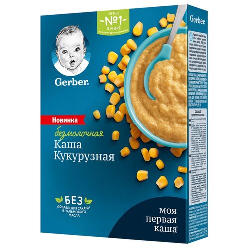 Каша Gerber безмолочная кукурузная, с 5 месяцев каша nestlé безмолочная кукурузная с 5 месяцев