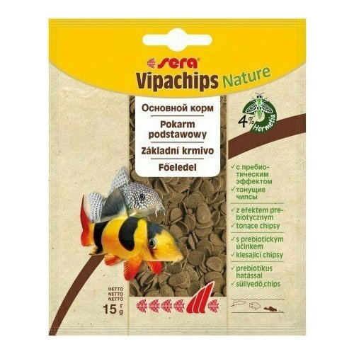 Корм для сомов и донных рыб Sera VIPACHIPS 15 г. (пакетик) корм для рыб sera vipachips nature для сомов и донных рыб 250мл 90г