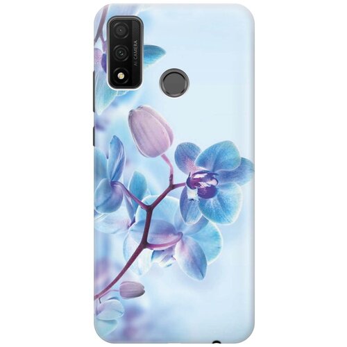 фото Cиликоновый чехол на huawei p smart 2020 / хуавей п смарт 2020 с принтом "синий цветок на синем" gosso