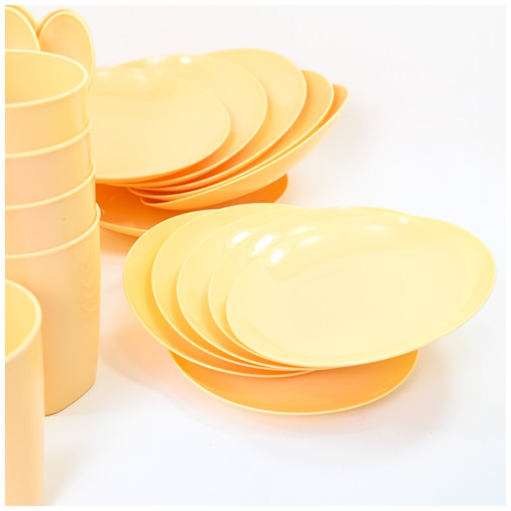 Набор посуды "Для пикника" на 6 персон, цвет бежевый - фотография № 7