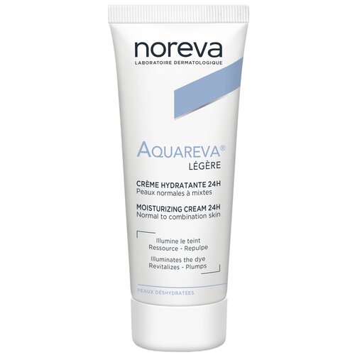 Noreva laboratories Aquareva Light Moisturizing Cream 24H Крем Легкий увлажняющий 24 часа для нормальной и комбинированной кожи лица, 40 мл крем для лица увлажняющий 24ч насыщенная текстура aquareva noreva норева 40мл
