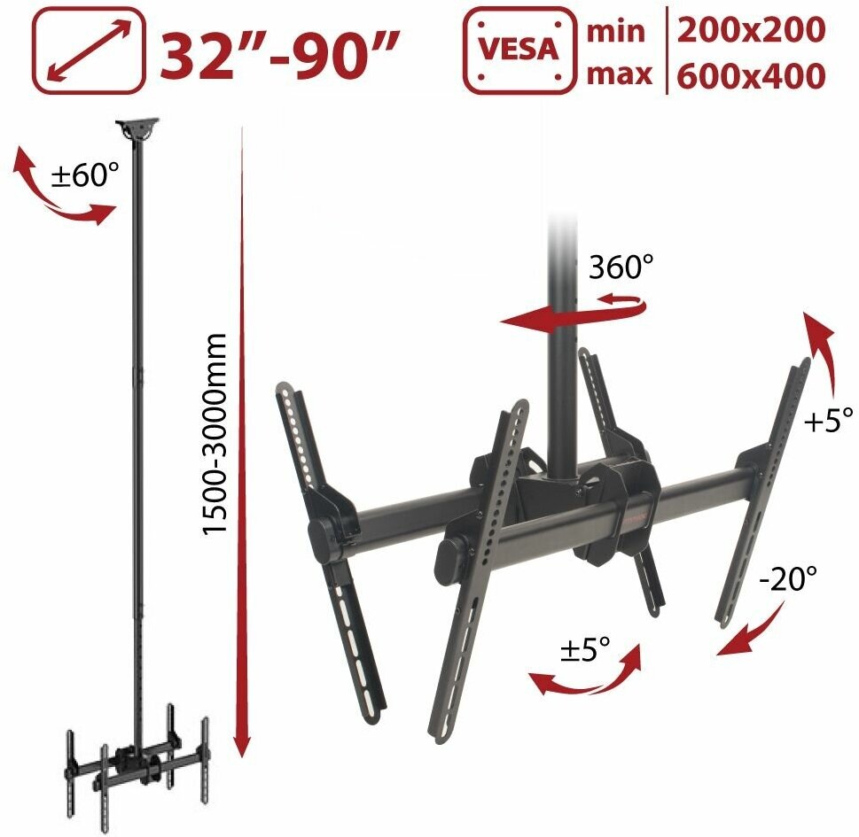 Кронштейн на потолок Arm Media LCD-3050