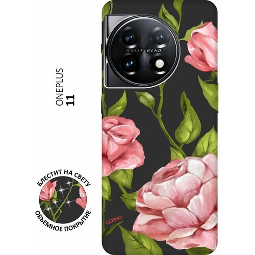 Матовый Soft Touch силиконовый чехол на OnePlus 11, ВанПлюс 11 с 3D принтом Amazing Roses черный матовый soft touch силиконовый чехол на oneplus 11 ванплюс 11 с 3d принтом kiss черный