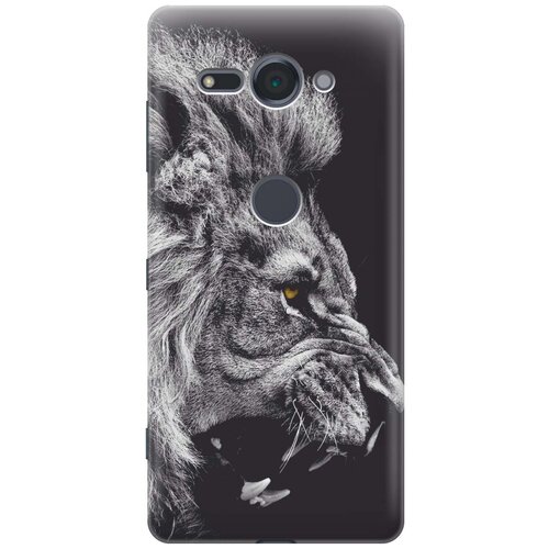 фото Cиликоновый чехол на sony xperia xz2 compact / сони иксперия икс зет 2 компакт с принтом "морда льва" gosso