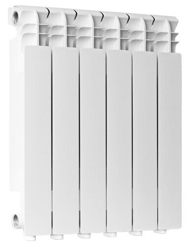 Радиатор секционный алюминий Halsen Al 500/96, кол-во секций: 6, 480 мм. подключение: боковое левое, боковое правое