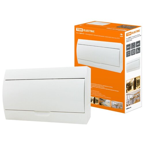 фото Щит распределительный tdm еlectric щрн-п-18 (sq0903-0005) навесной, пластик, модулей 18 белый