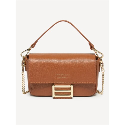 фото Сумка marina volpe, фактура зернистая, коричневый