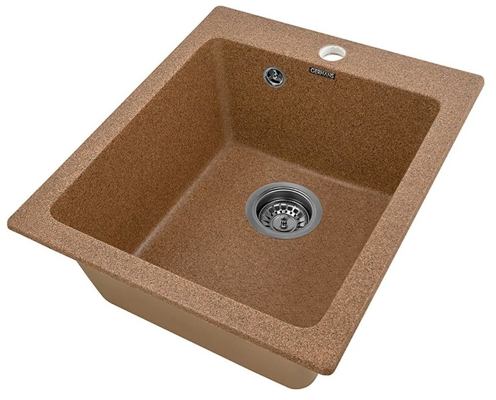 Врезная кухонная мойка Gerhans A10, 50.5х42.5см, искусственный камень ...