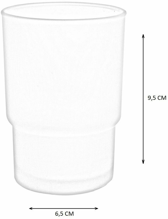 Стакан стеклянный Аквалиния (СТ-002) матовый, без держателя - фото №2
