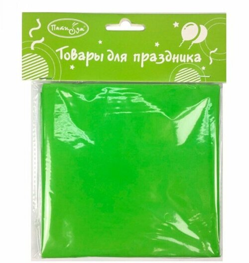 Скатерть праздничная одноразовая полиэтиленовая Riota, зеленый, 121х183 см