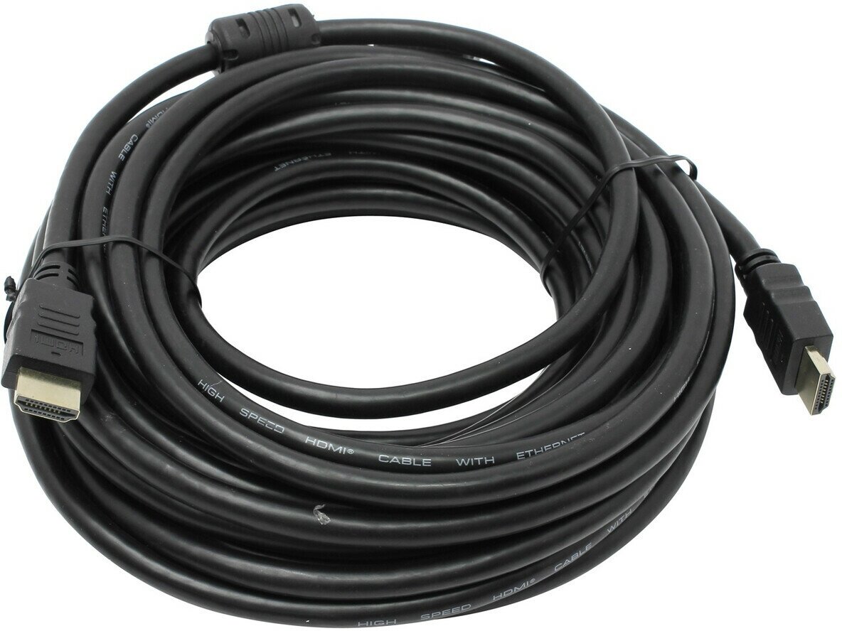 Кабель HDMI 15м TELECOM TCG200F-15M круглый черный - фото №8