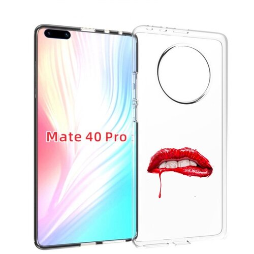 Чехол MyPads яркие красные губы для Huawei Mate 40 Pro (NOH-NX9) задняя-панель-накладка-бампер