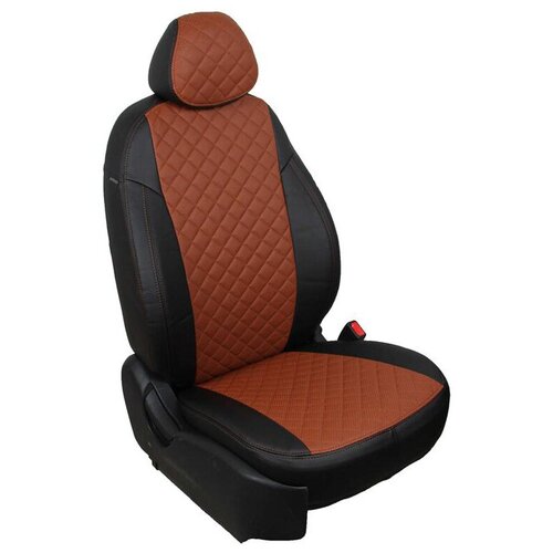 фото Комплект чехлов автопилот из экокожи для chevrolet cruze, ромб 41 см черный/коричневый autopilot