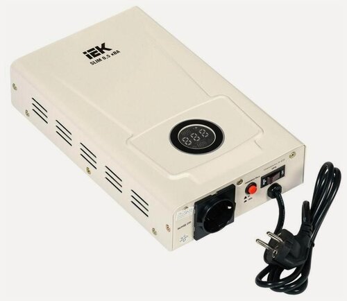 Изображение товара Стабилизатор напряжения 1ф 0.5кВА SLIM настенный IEK IVS22-1-D05-09