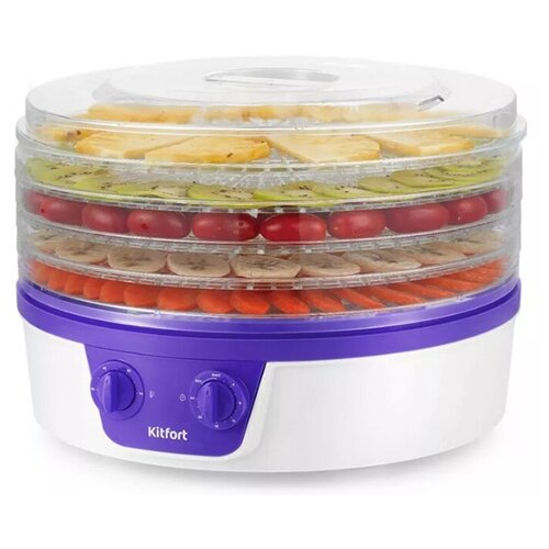 Сушилка для овощей и фруктов KITFORT КТ-1935-1 белый фиолетовый 543900₽