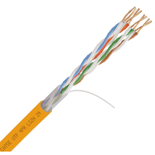 Кабель витая пара UTP Cat 5e 4PR 24 AWG нг(А)-LSZH (оранжевый)