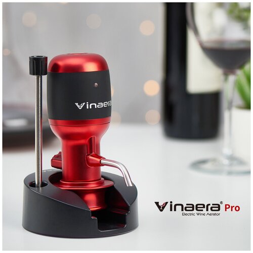 Регулируемый электрический аэратор для вина Vinaera Pro Adjustable Electric Wine Aerator (красный)