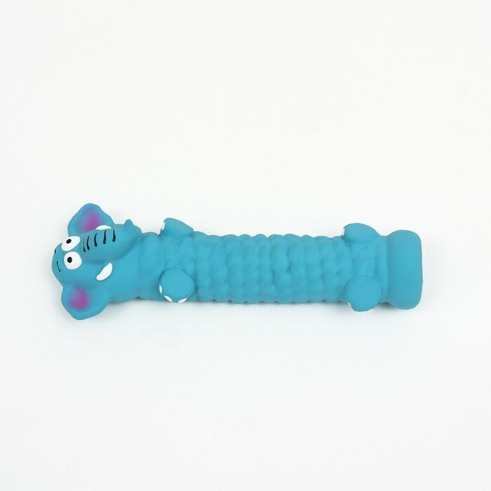 Игрушка пищащая для собак из латекса"Слон", 22,5 см, голубая Пижон 7883236 . - фотография № 2