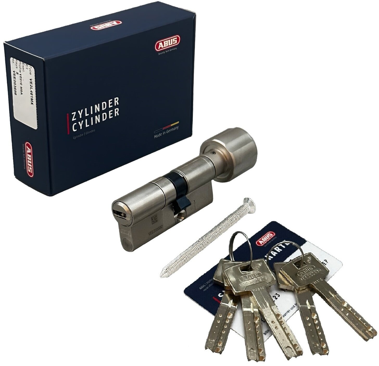 Механизм цилиндровый ABUS VELA 2000 100(55x45В) ключ/вертушка MX NI (5 key)