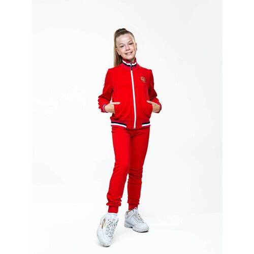 Костюм MariSport детский, олимпийка и брюки, размер 116, красный