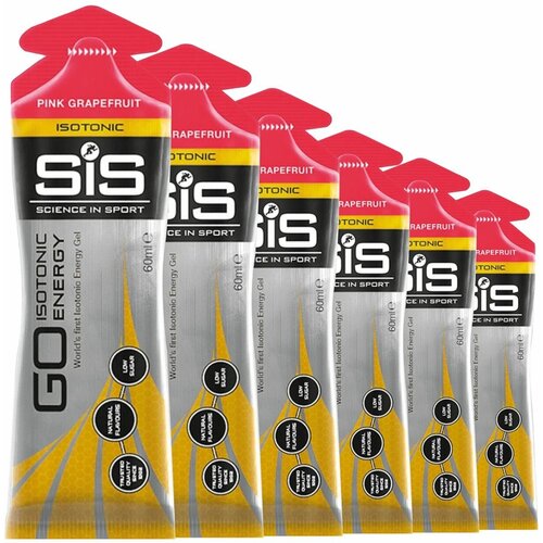 Гель питьевой SCIENCE IN SPORT (SiS) GO Isotonic Energy Gels 6 x 60 мл, Розовый грейпфрут гель питьевой science in sport sis go energy electrolyte gels 6 x 60 мл электролит малина