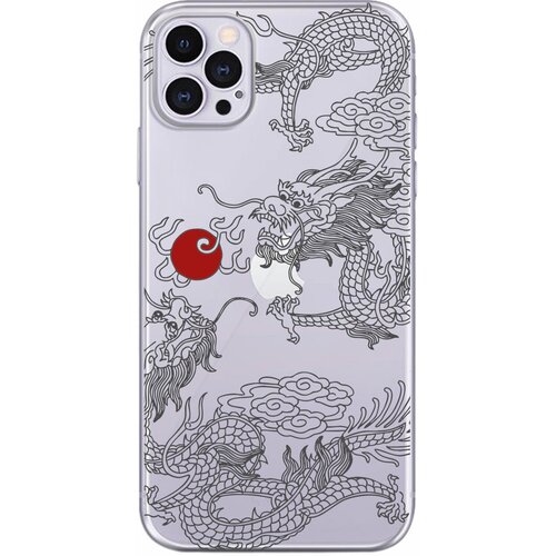Силиконовый чехол Mcover для Apple iPhone 12 Pro с рисунком Японский дракон инь / аниме силиконовый чехол mcover для apple iphone 7 plus с рисунком японский дракон инь аниме