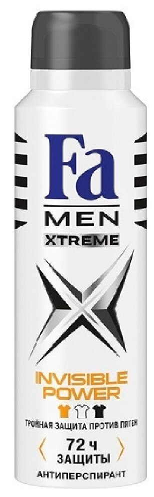 Дезодорант-антиперспирант спрей мужской FA Men Xtreme Invisible, 150мл