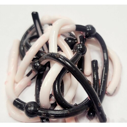 приманка для ловли форели/ лапша для рыбалки/ форелевый доширак двухцветный бело черный