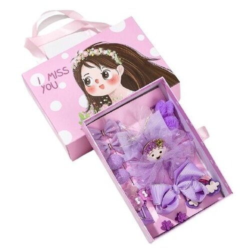 Комплект заколок для девочки 18шт. I Miss You