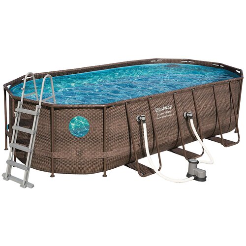 фото Бассейн bestway power steel deluxe series piscine ovale marron 56716