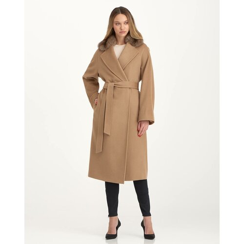 Пальто-реглан  Skinnwille демисезонное, демисезон/зима, шерсть, силуэт прямой, удлиненное, размер 42, коричневый