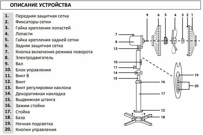 Вентилятор напольный Beon BN-1611 количество скоростей 3, 40-60 Вт, белый - фотография № 13