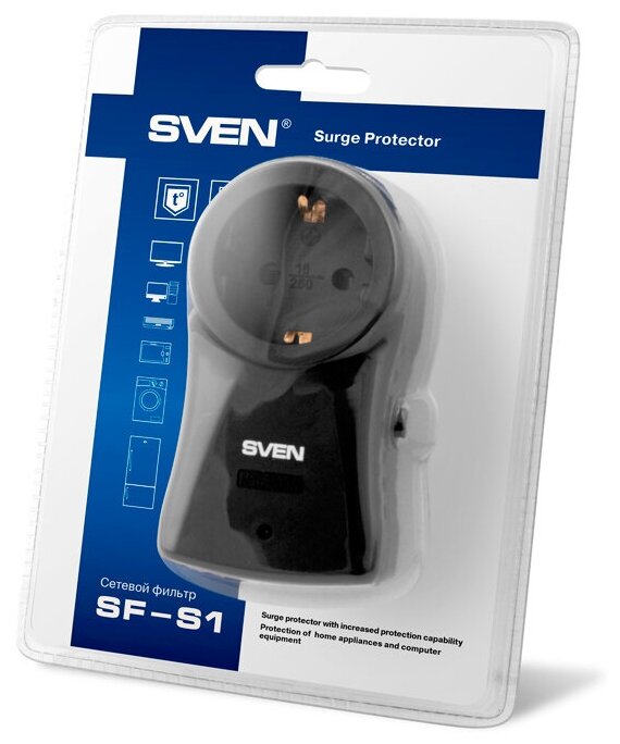 Сетевой фильтр SVEN SF-S1 1 розетка с/з 16А / 3600 Вт