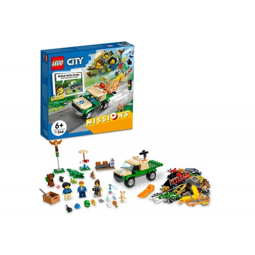 Конструктор LEGO CITY Миссия по спасению диких животных конструктор lego jurassic world t rex dinosaur breakout 76944 140 деталей