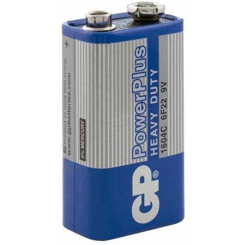 Батарейки солевые GP GP1604C-S1 PowerPlus 6F22 крона 9В 10шт элемент питания крона 6f22 gp supercell