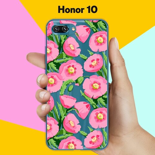 Силиконовый чехол Узор из цветов на Honor 10 силиконовый чехол узор из цветов на honor 9s