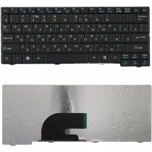 Клавиатура для ноутбука Acer Aspire One 531, A110, D250 черная клавиатура keyboard 9j n9482 00r для ноутбука acer aspire one 531 a110 a150 d150 d210 emachines em250 gateway lt10 lt20 lt1000 черная