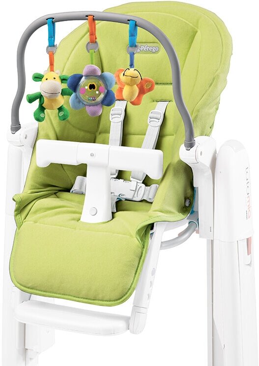 Комплект для стульчика Peg-Perego чехол Kit Tatamia и дуга с игрушками, verde