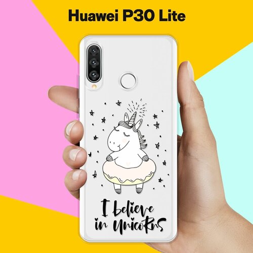 Силиконовый чехол Единорог на Huawei P30 Lite силиконовый чехол единорог на пончике на huawei p30 pro