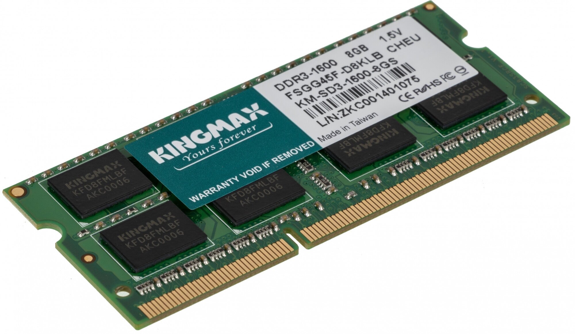 Оперативная память для ноутбука 8Gb (1x8Gb) PC3-12800 1600MHz DDR3 SO-DIMM CL11 KingMax - фото №3