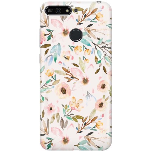 фото Re:paчехол - накладка artcolor для huawei y6 prime (2018) / honor 7c / honor 7a pro с принтом "розовая нежность"