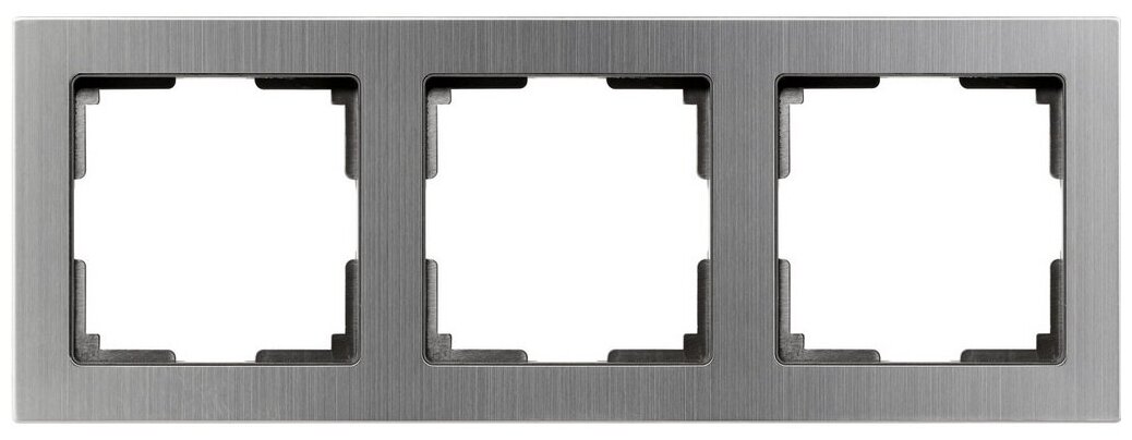 рамка (серый никель, трехместная) smartbuy нептун sbe-06gn-metal-fr-3 - фото №1