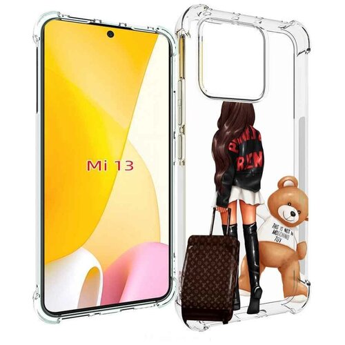 Чехол MyPads девушка-с-модным-чемоданом женский для Xiaomi 13 задняя-панель-накладка-бампер чехол mypads девушка с модным чемоданом женский для xiaomi black shark 5 задняя панель накладка бампер