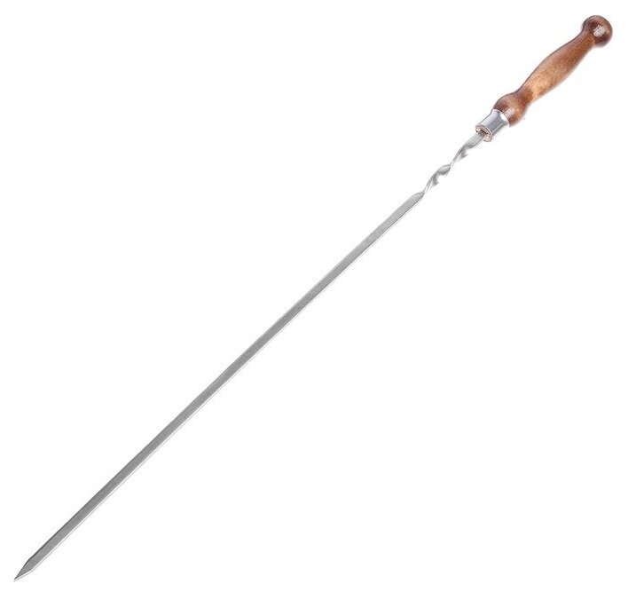 Шампур для шашлыка Sima-land с деревянной лакированной ручкой 700х10х3 мм (Ш244)