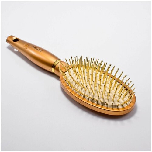 Расческа щетка для волос, цвет золотистый, длина 24 см, 1 шт.